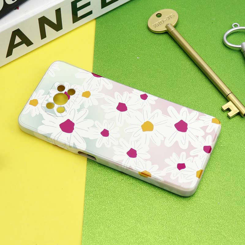 قاب سیلیکونی محافظ لنزدار طرح گل Xiaomi Poco X3