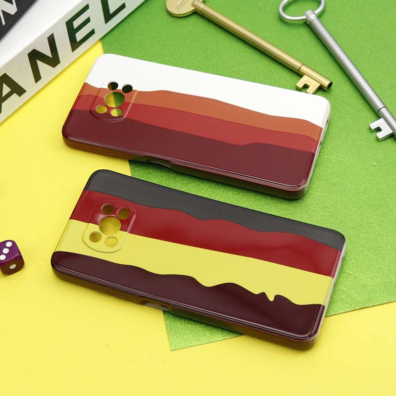 قاب سیلیکونی محافظ لنزدار طرح رنگین کمانی Xiaomi Poco X3