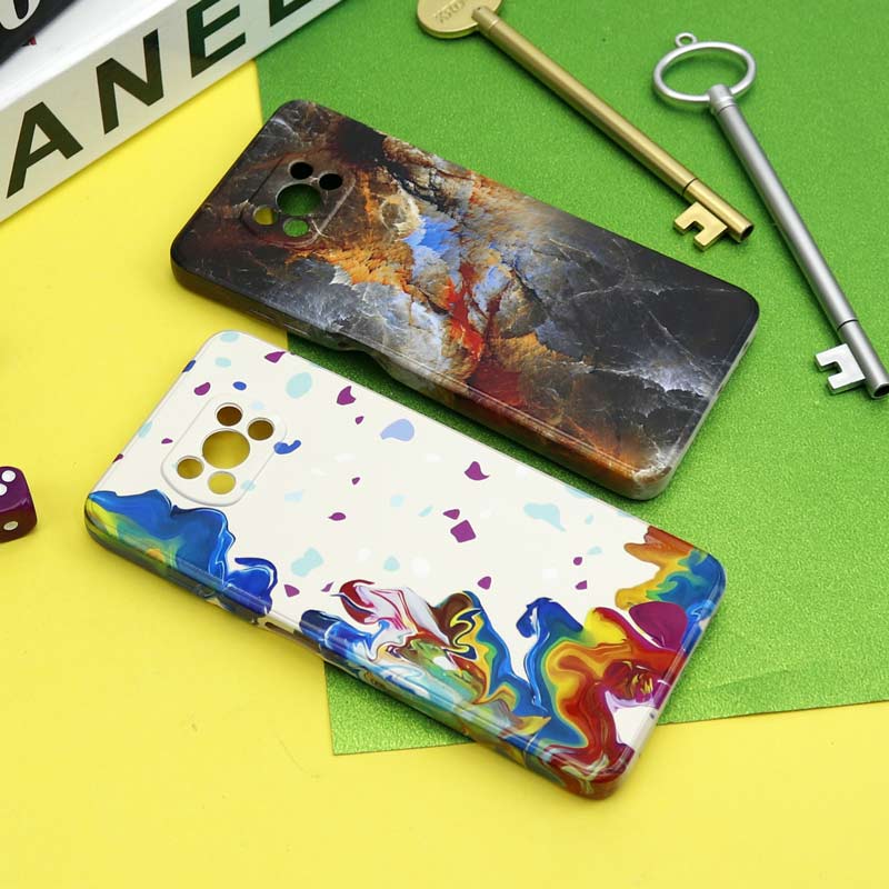 قاب سیلیکونی محافظ لنزدار طرح آبرنگی Xiaomi Poco X3