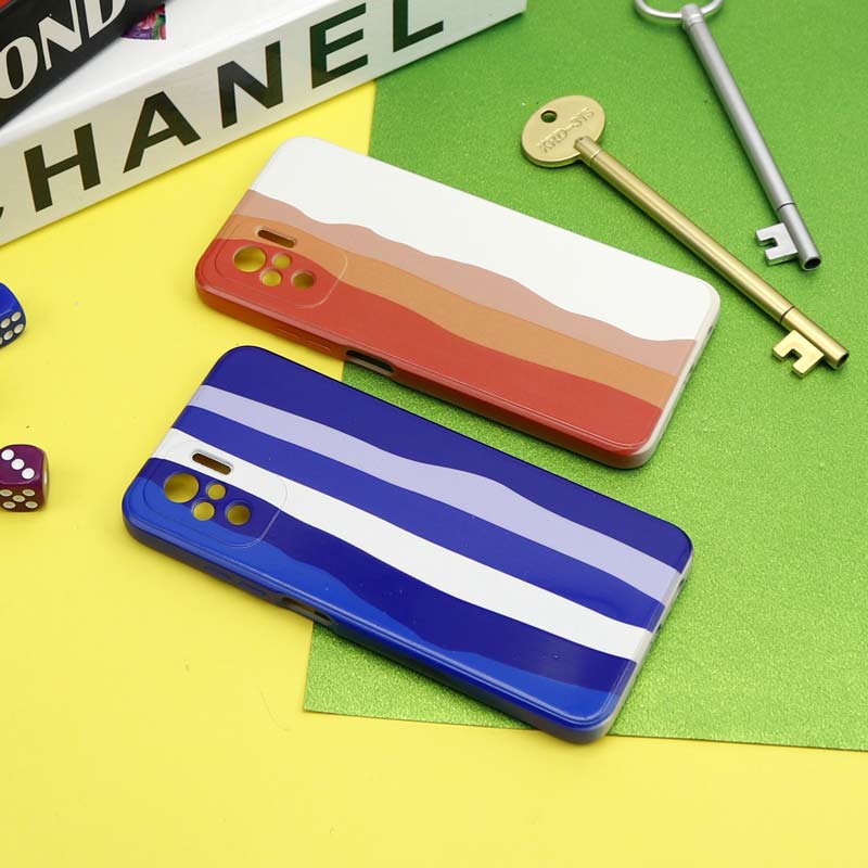 قاب سیلیکونی محافظ لنزدار طرح رنگین کمانی Xiaomi Redmi Note 10