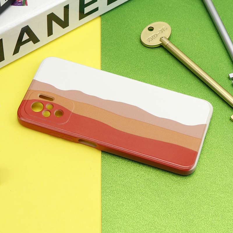 قاب سیلیکونی محافظ لنزدار طرح رنگین کمانی Xiaomi Redmi Note 10
