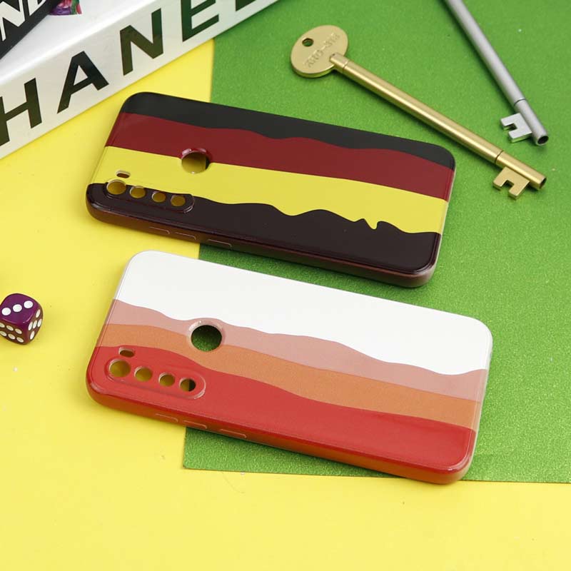 قاب سیلیکونی محافظ لنزدار طرح رنگین کمانی Xiaomi Redmi Note 8
