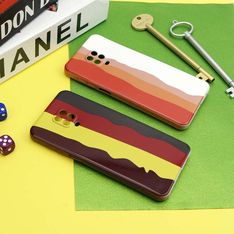 قاب سیلیکونی محافظ لنزدار طرح رنگین کمانی Xiaomi Redmi Note 9S / Redmi Note 9 Pro