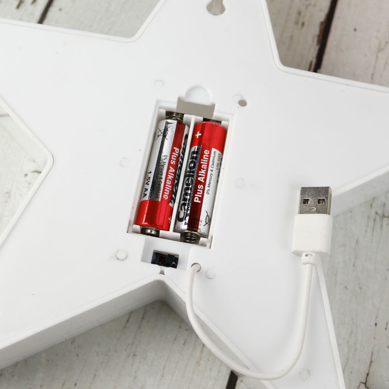 آباژور طرح ستاره باتری خور و USB آفتابی