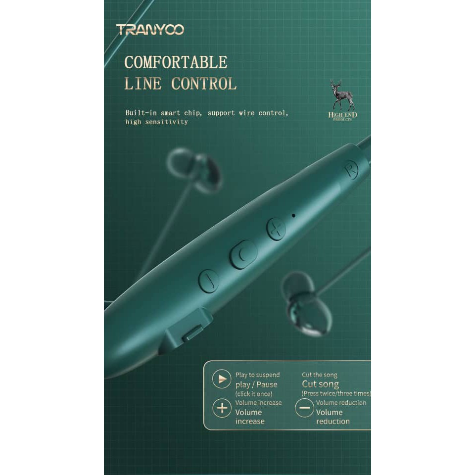 هندزفری بلوتوث دورگردنی Tranyoo M10