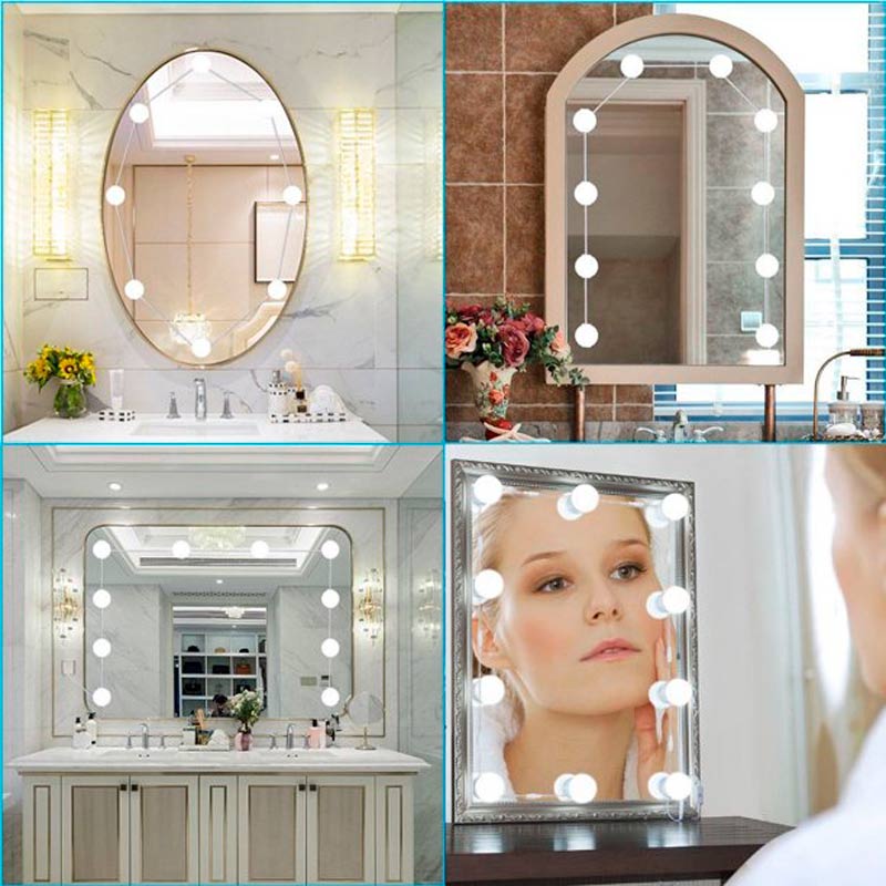 ریسه دور آینه ۱۰ لامپ Vanity Mirror Lights 2.7m USB