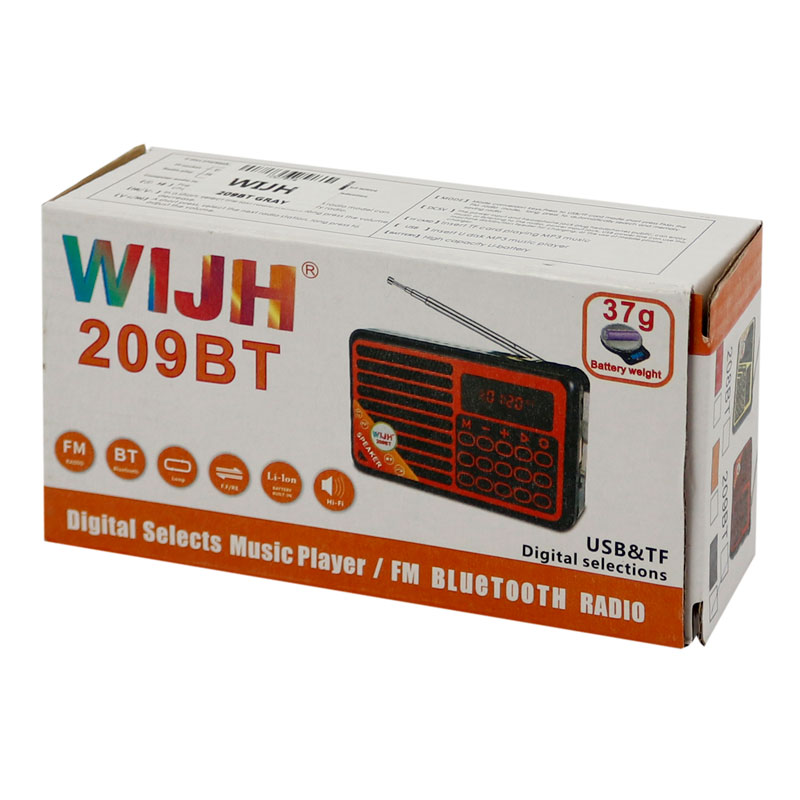 رادیو اسپیکر بلوتوثی رم و فلش خور WIJH 209BT