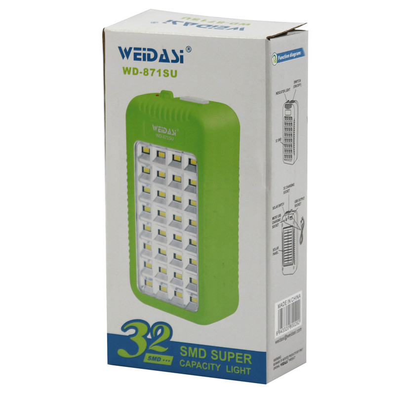 چراغ اضطراری شارژی خورشیدی Weidasi WD-871SU