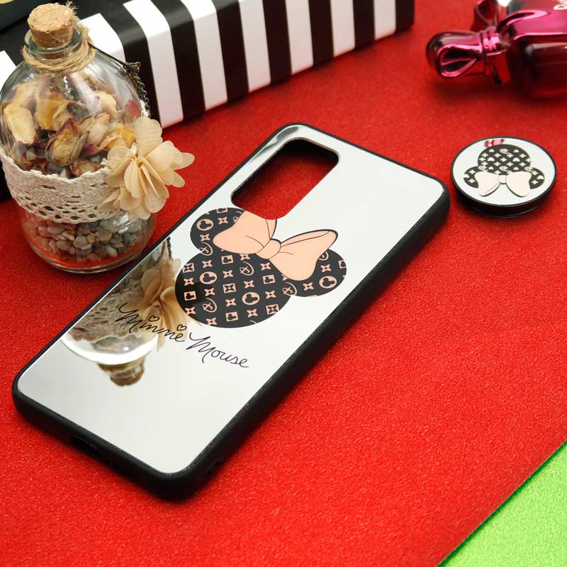 قاب محافظ لنزدار آینه ای + پاپ سوکت طرح میکی موس Xiaomi Mi 10T / Mi 10T Pro