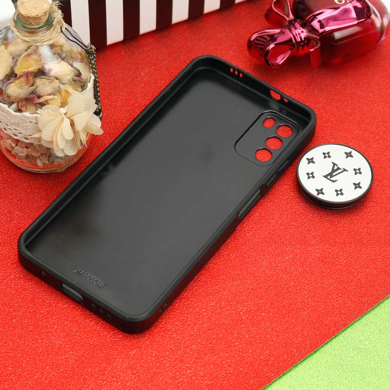قاب محافظ لنزدار آینه ای + پاپ سوکت طرح LV مشکی Xiaomi Poco M3