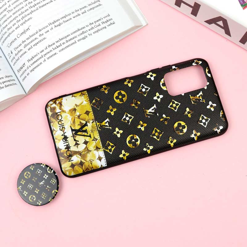 قاب فانتزی برجسته + پاپ سوکت طرح LV شیائومی Xiaomi Poco M3 سری F
