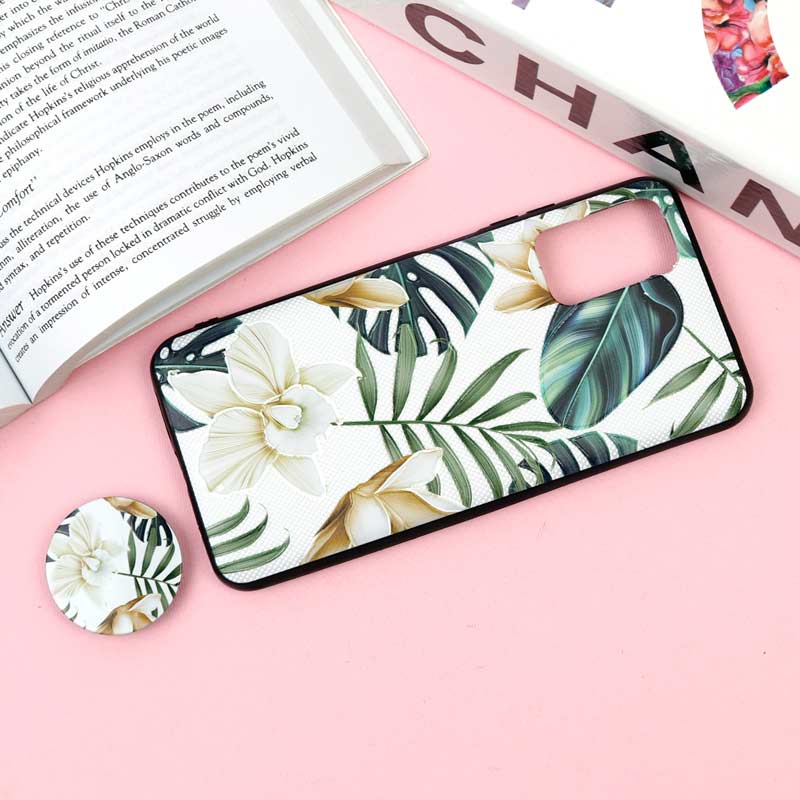 قاب فانتزی برجسته + پاپ سوکت طرح گل Xiaomi Poco M3 سری F