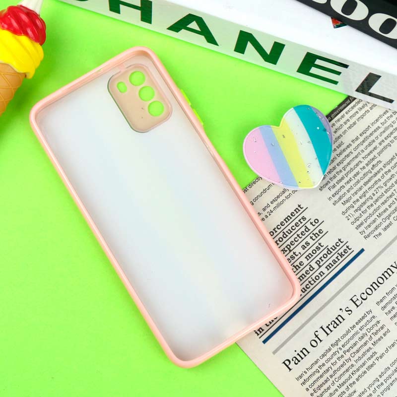 قاب PC محافظ لنزدار رزین پاپ سوکت دار صورتی Xiaomi Poco M3