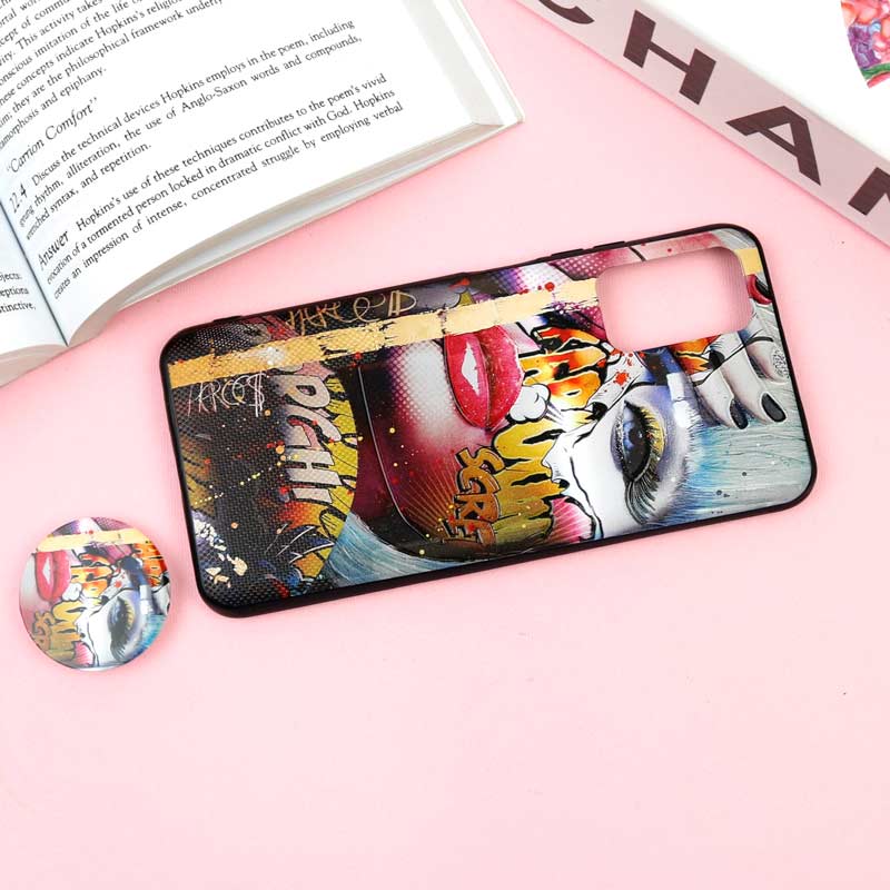 قاب فانتزی برجسته + پاپ سوکت طرح دختر Xiaomi Poco M3 سری F