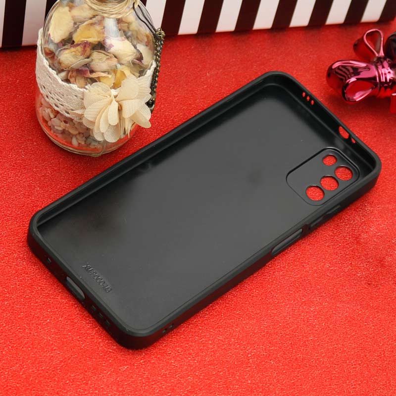 قاب محافظ لنزدار آینه ای + پاپ سوکت طرح قلب مشکی Xiaomi Poco M3
