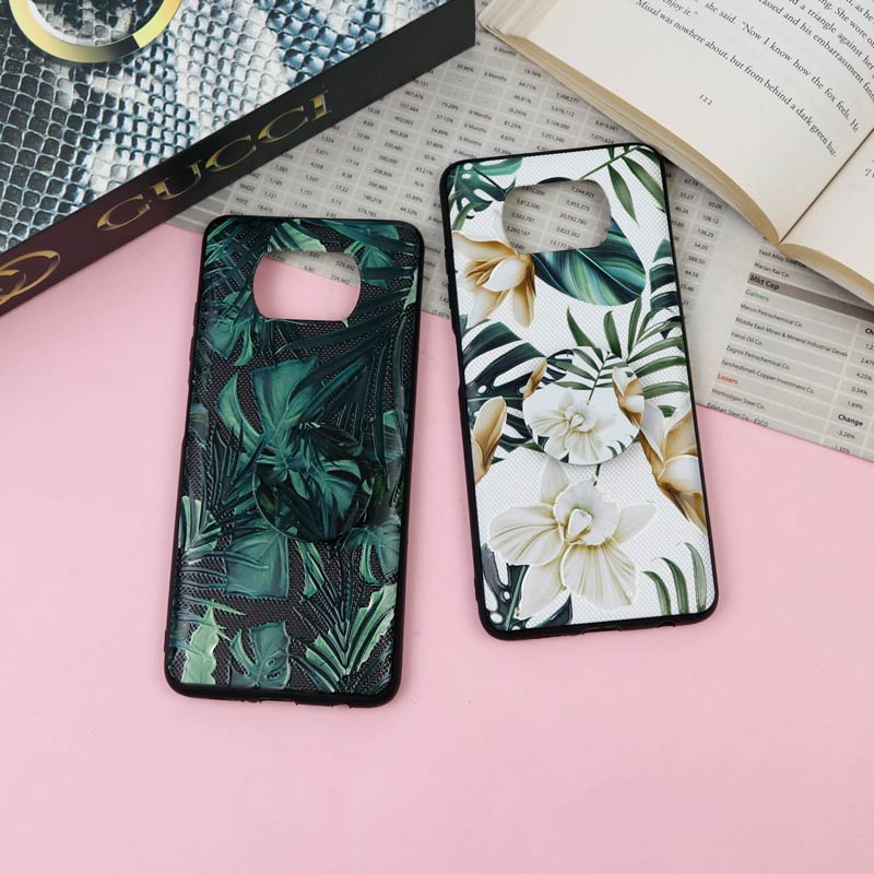 قاب فانتزی برجسته + پاپ سوکت طرح گل Xiaomi Poco X3 سری F