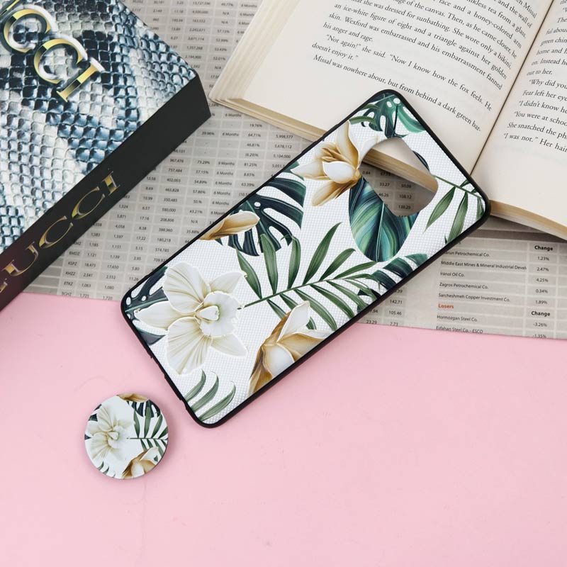 قاب فانتزی برجسته + پاپ سوکت طرح گل Xiaomi Poco X3 سری F