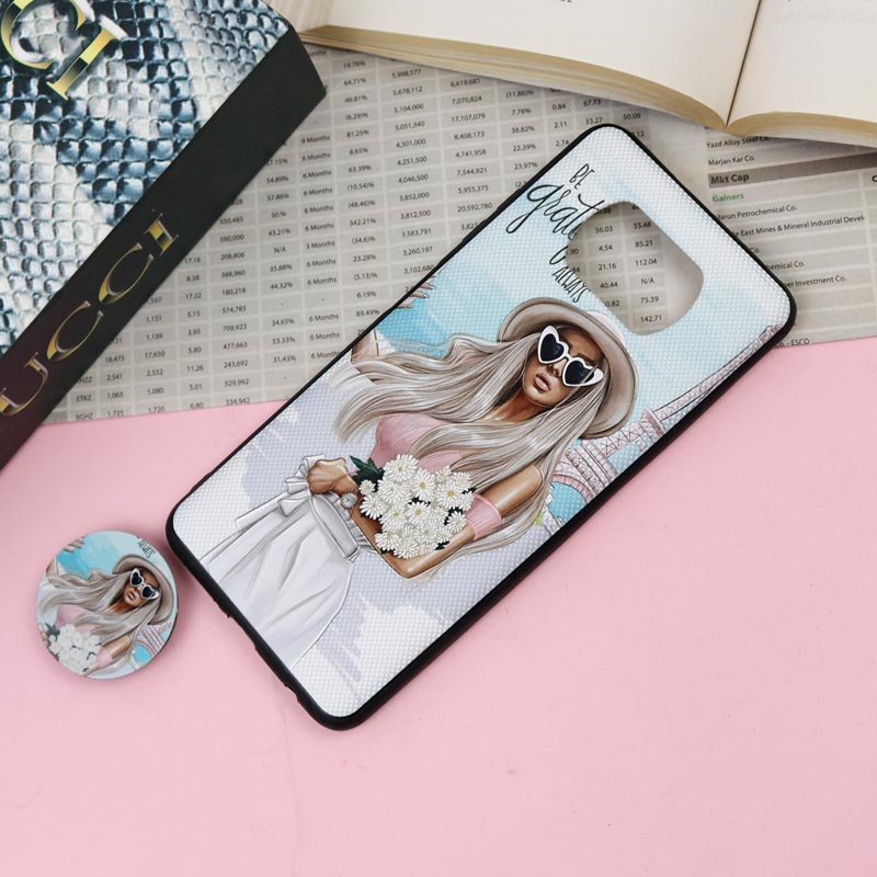 قاب فانتزی برجسته + پاپ سوکت طرح دختر Xiaomi Poco X3 سری F