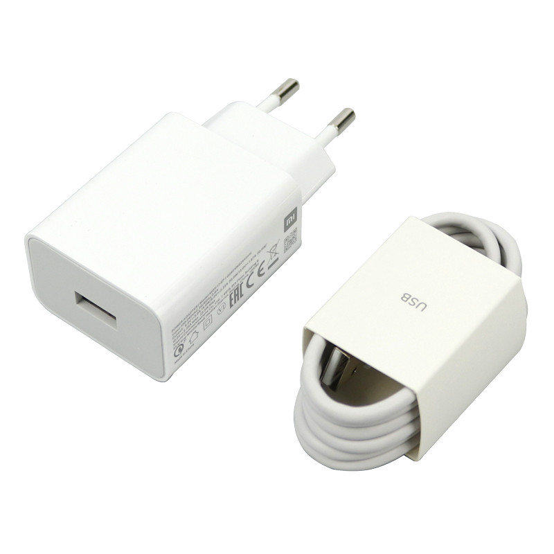 شارژر دیواری فست شارژ Xiaomi Redmi 10 / Redmi 12 3A QC3 22.5W سرجعبه + کابل Type-C و جعبه گوشی