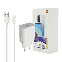 شارژر دیواری فست شارژ Xiaomi Redmi 10 / Redmi 12 3A QC3 22.5W سرجعبه + کابل Type-C و جعبه گوشی