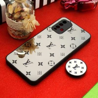 قاب محافظ لنزدار آینه ای + پاپ سوکت طرح LV مشکی Xiaomi Redmi 9T