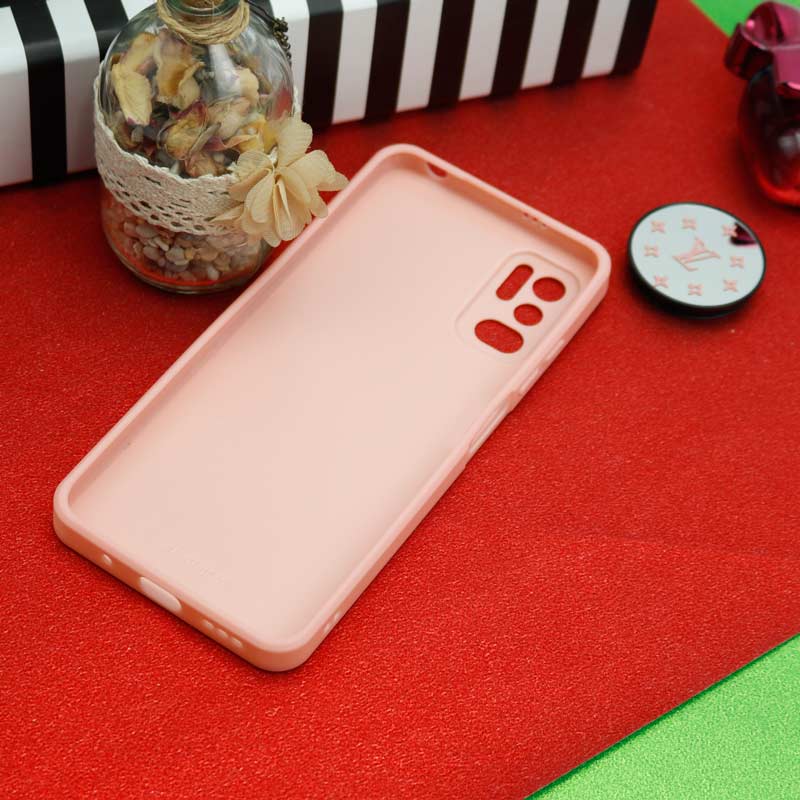 قاب محافظ لنزدار آینه ای + پاپ سوکت طرح LV صورتی Xiaomi Redmi Note 10 5G