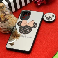 قاب محافظ لنزدار آینه ای + پاپ سوکت طرح میکی موس Xiaomi Redmi Note 10
