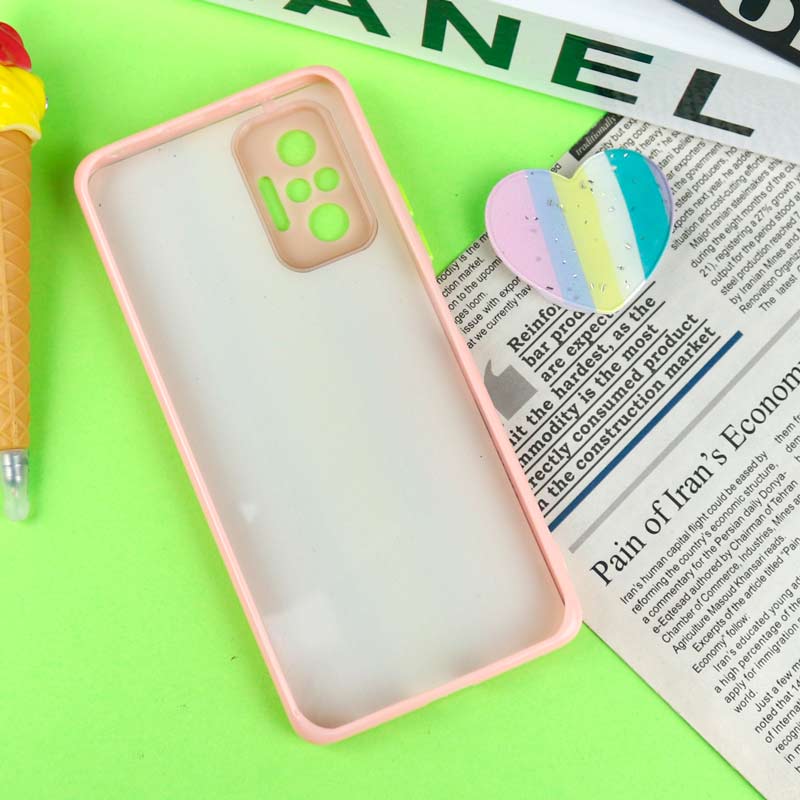 قاب PC محافظ لنزدار رزین پاپ سوکت دار صورتی Xiaomi Redmi Note 10 Pro