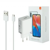 شارژر دیواری فست شارژ Xiaomi Redmi Note 8 2021 3A QC3 PD 22.5W سرجعبه + کابل Type-C و جعبه گوشی