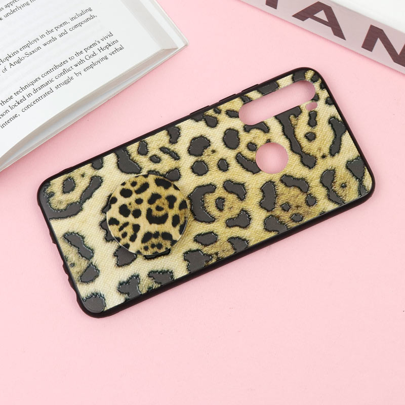 قاب فانتزی برجسته + پاپ سوکت طرح پلنگی Xiaomi Redmi Note 8 سری F