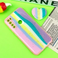 قاب رزینی PC شیائومی Redmi Note 8 پاپ سوکت دار محافظ لنزدار صورتی