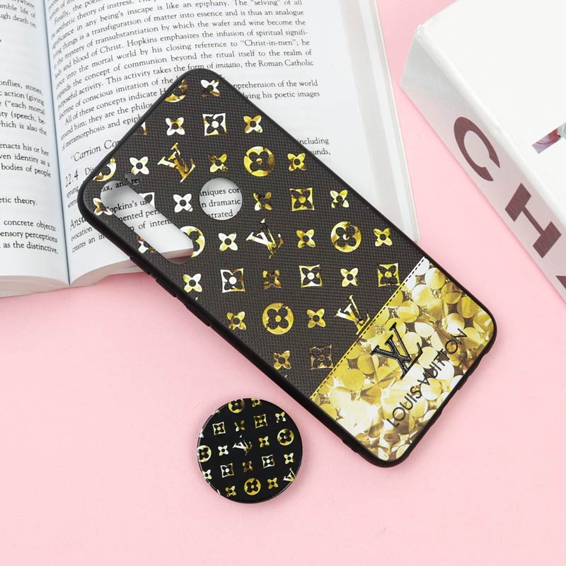 قاب فانتزی برجسته + پاپ سوکت طرح LV شیائومی Xiaomi Redmi Note 8 سری F