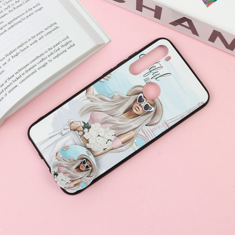 قاب فانتزی برجسته + پاپ سوکت طرح دختر Xiaomi Redmi Note 8 سری F