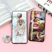 قاب فانتزی برجسته + پاپ سوکت طرح دختر Xiaomi Redmi Note 9 Pro / 9s سری F