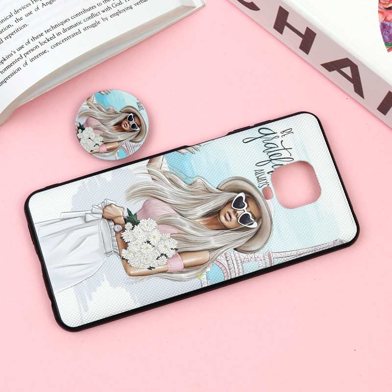 قاب فانتزی برجسته + پاپ سوکت طرح دختر Xiaomi Redmi Note 9 Pro / 9s سری F