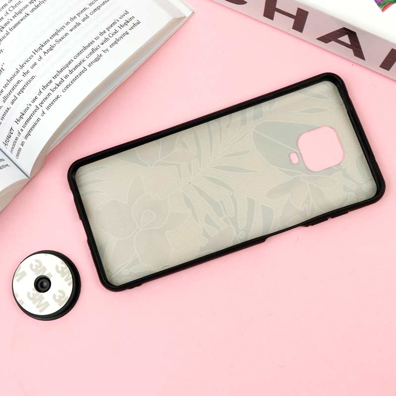 قاب فانتزی برجسته + پاپ سوکت طرح گل Xiaomi Redmi Note 9 Pro / Redmi Note 9s سری F