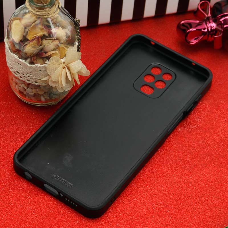 قاب محافظ لنزدار آینه ای + پاپ سوکت طرح قلب مشکی Xiaomi Redmi Note 9S / Note 9 Pro