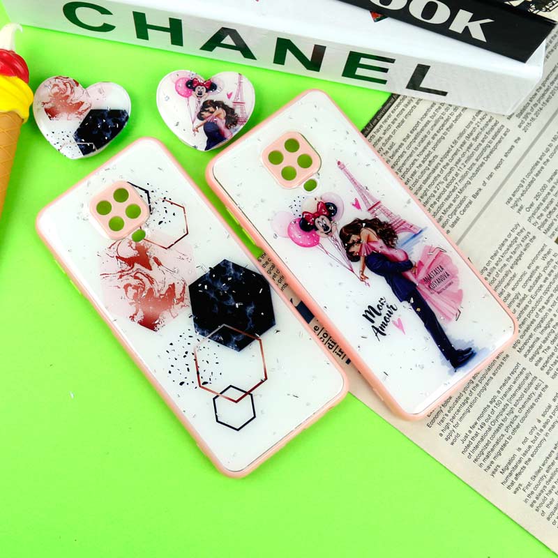 قاب PC محافظ لنزدار رزین پاپ سوکت دار صورتی Xiaomi Redmi Note 9s / Note 9 Pro