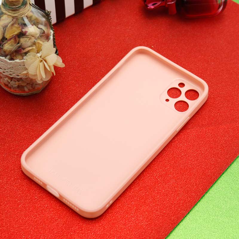 قاب محافظ لنزدار آینه ای + پاپ سوکت طرح قلب صورتی iPhone 11 Pro Max