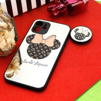 قاب محافظ لنزدار آینه ای + پاپ سوکت طرح میکی موس iPhone 12