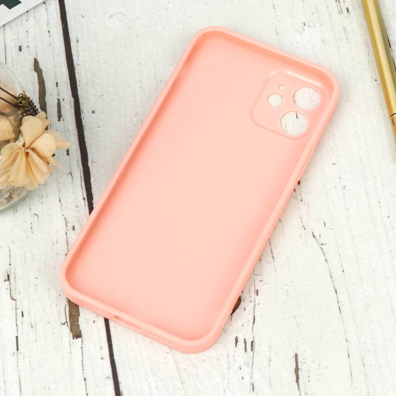 قاب محافظ لنزدار آینه ای + پاپ سوکت طرح LV صورتی iPhone 12