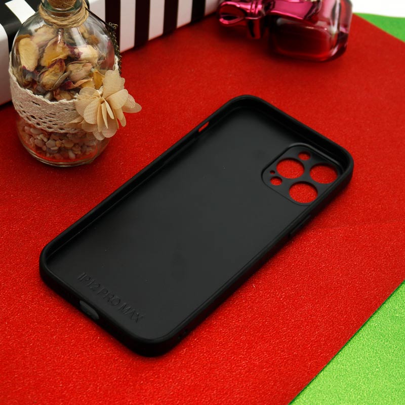 قاب محافظ لنزدار آینه ای + پاپ سوکت طرح قلب مشکی iPhone 12 Pro Max