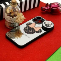 قاب محافظ لنزدار آینه ای + پاپ سوکت طرح میکی موس iPhone 12 Pro Max