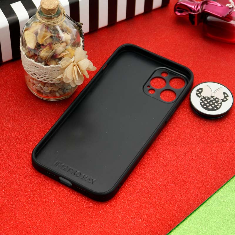 قاب محافظ لنزدار آینه ای + پاپ سوکت طرح میکی موس iPhone 12 Pro Max