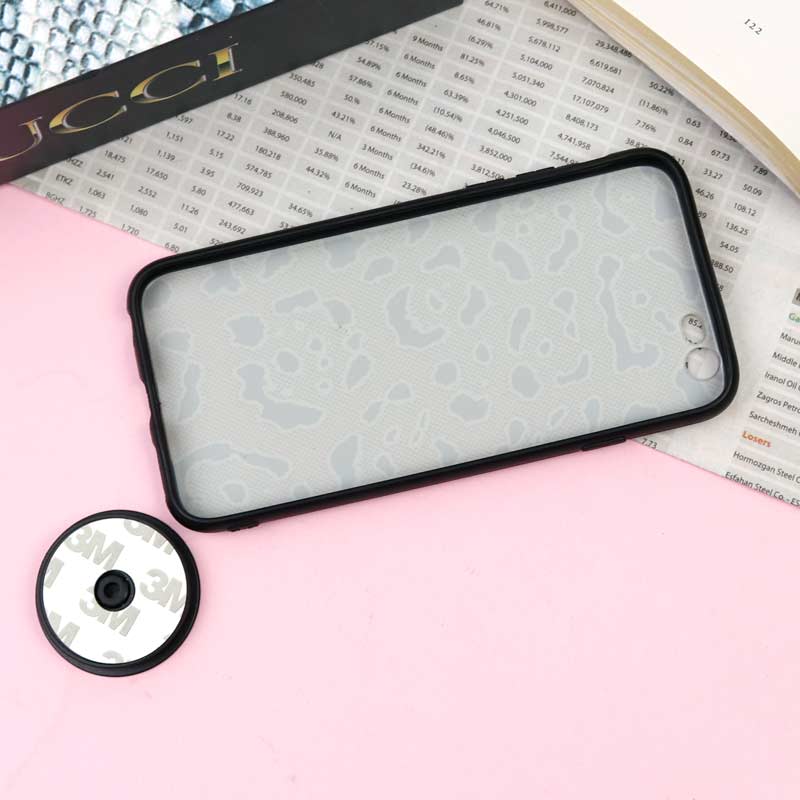 قاب فانتزی برجسته + پاپ سوکت طرح پلنگی iPhone 6/6s سری F
