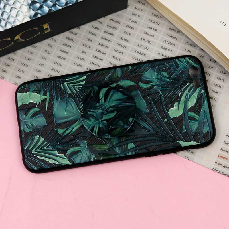 قاب فانتزی برجسته + پاپ سوکت طرح گل iPhone 6/6s سری F