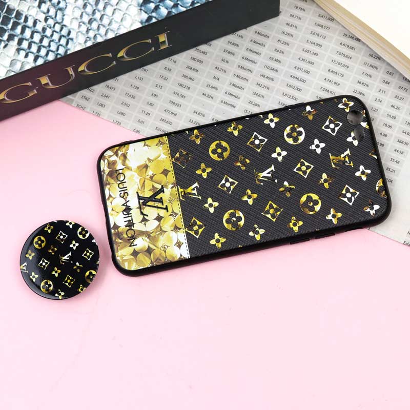 قاب فانتزی برجسته + پاپ سوکت طرح LV آیفون iPhone 6/6s سری F