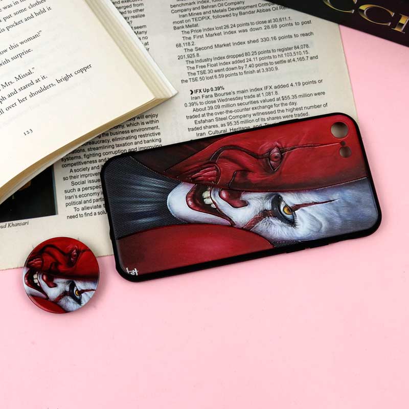 قاب فانتزی برجسته + پاپ سوکت طرح جوکر iPhone 7/8/SE 2020 سری F