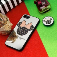 قاب محافظ لنزدار آینه ای + پاپ سوکت طرح میکی موس iPhone 7/8