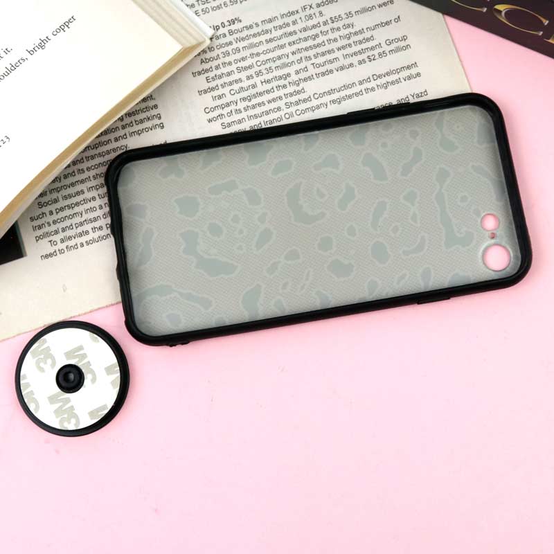 قاب فانتزی برجسته + پاپ سوکت طرح پلنگی iPhone 7/8 سری F